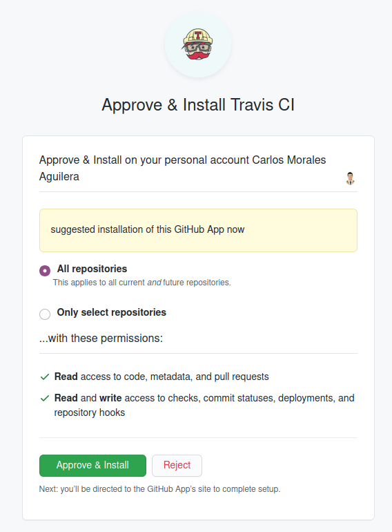 Travis Install